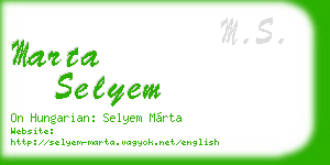 marta selyem business card