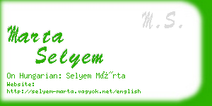 marta selyem business card